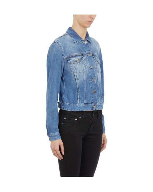 Dondup Blue Long-Sleeved Denim Coat