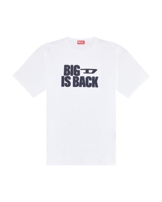 DIESEL White T-Boxt-Back Cotton T-Shirt for men