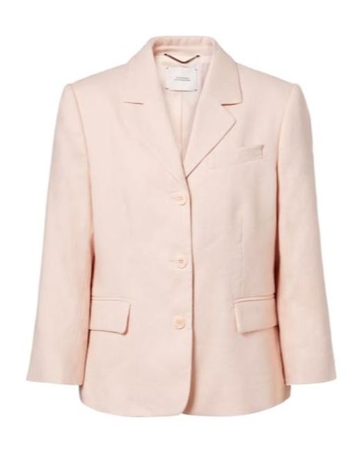 Dorothee Schumacher Pink Casual Sophistication Linen And Cotton Blazer
