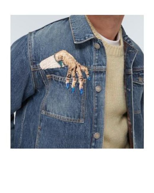 Undercover Blue Beaded Denim Jacket for men