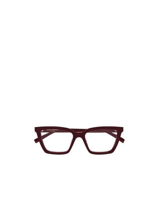 Saint Laurent White Rectangle-Frame Glasses