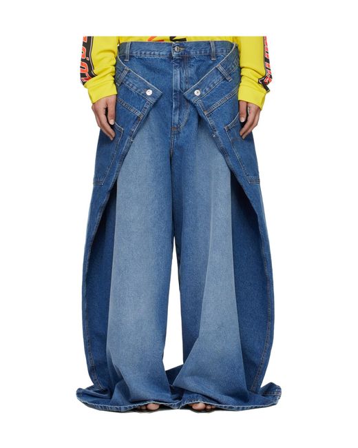 Lu'u Dan Blue Maxi X Maxi X Maxi Belt Loop Jeans for men