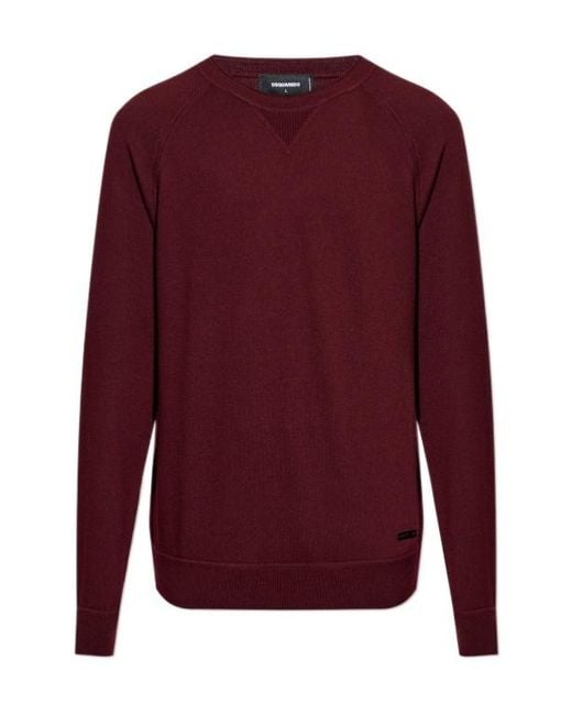 DSquared² Red Raglan-Sleeve Sweater for men