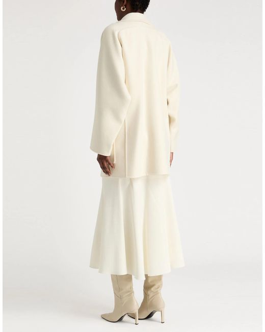 Max Mara Natural Solid Color Wool Coat