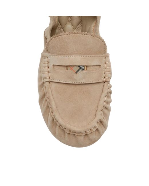 Burberry Natural Suede Fawn Loafers