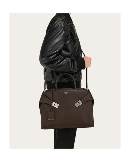 Ferragamo Brown Hug Briefcase for men