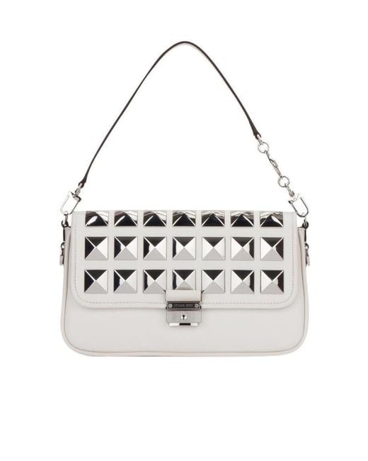 Michael Kors White Studded Shoulder Bag