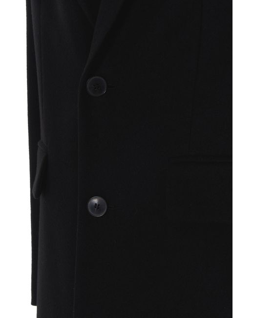 Valentino Black Single-Breasted Wool Coat for men