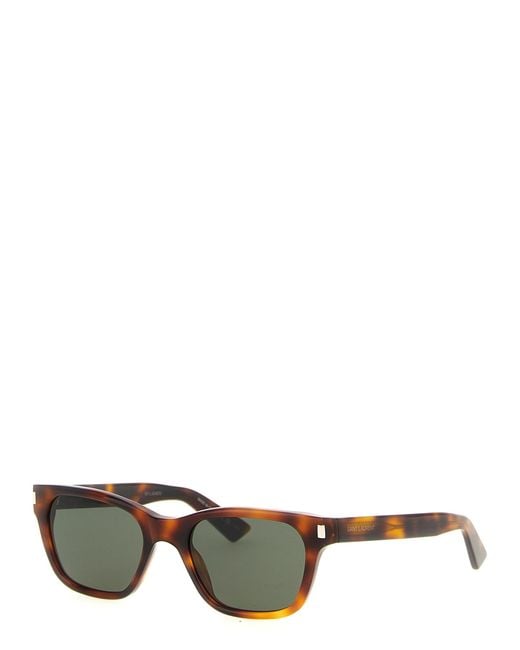 Saint Laurent Green Eyewear Rectangular Frame Sunglasses for men