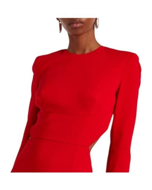 Stella McCartney Red Solid Crêpe Gown
