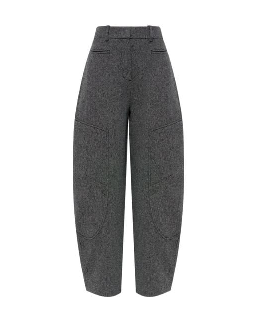 Ganni Gray Casual Trousers With Belt Loops