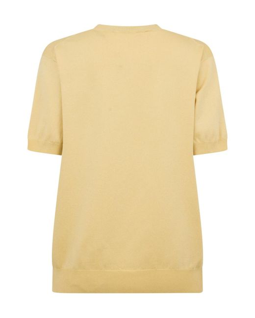 Prada Yellow Short-Sleeved Knit Top