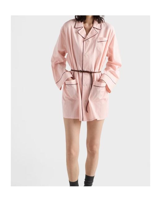 Prada Pink Cotton Shirt Dress