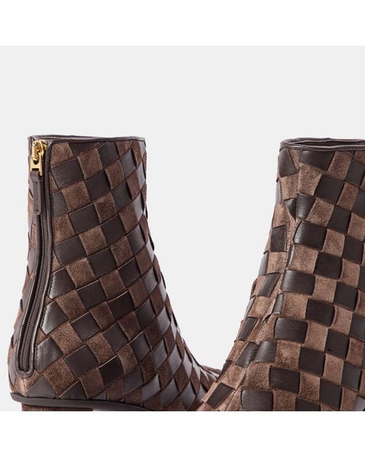 Bottega Veneta Brown Minimalist Ankle Boots