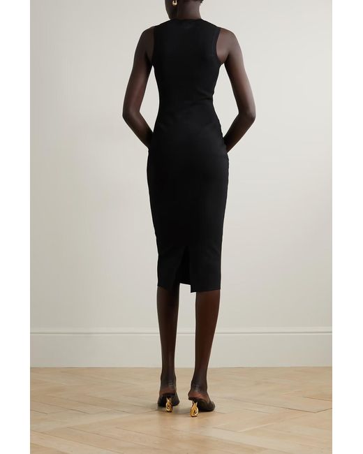 Victoria Beckham Black Vb Body Cut Knitted Dress