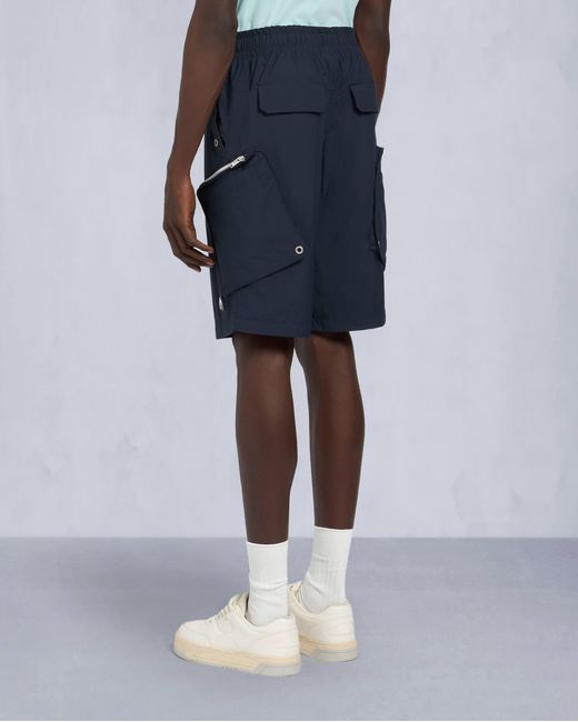 Moose Knuckles Blue Tristan Crinkle Drawstring Shorts for men