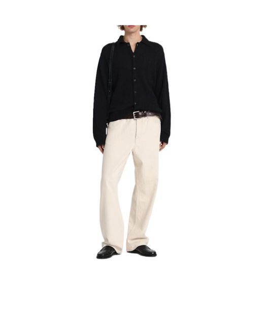 Our Legacy Black Ribcollar Knit Sweater for men