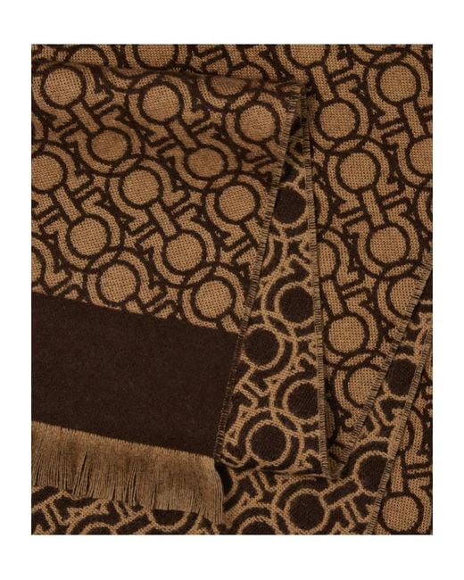 Ferragamo Brown Gancini Chain Scarf for men