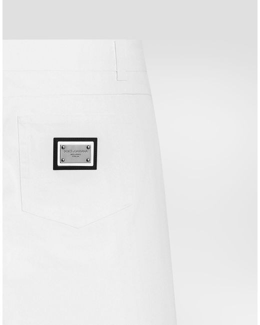 Dolce & Gabbana White Distressed Slim Jeans for men