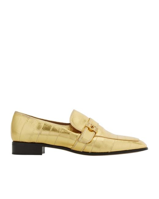 Ferragamo Natural Ferragamo Square-Toe Loafers