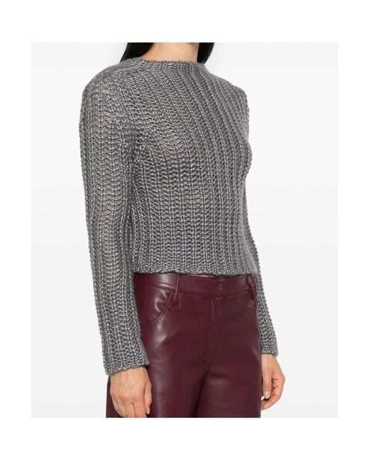 Forte_forte Gray Silk Cashmere Mohair Sweater