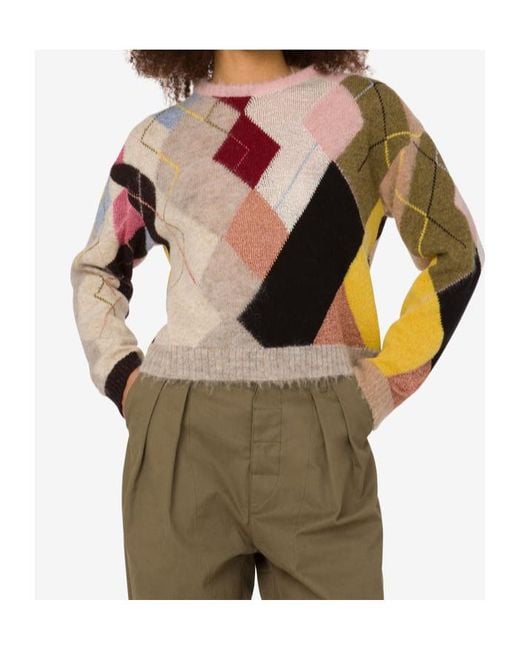 Moschino Multicolor Inlaid Gauze Crewneck Jumper