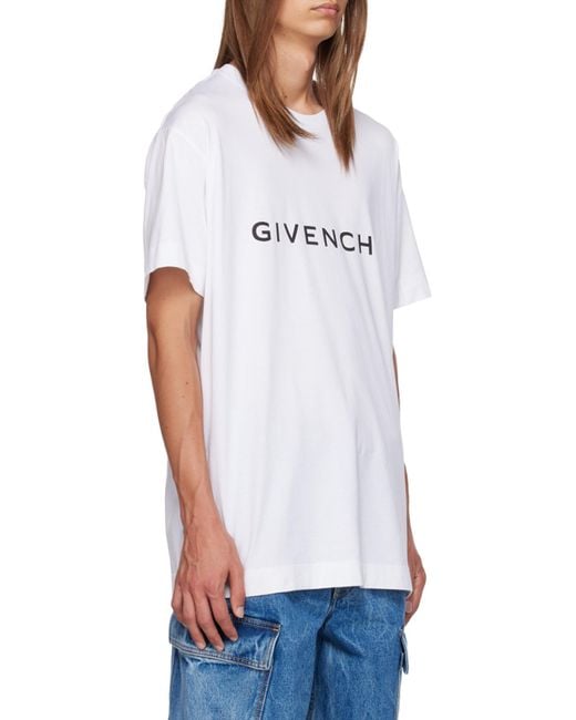 Givenchy White Archetype Oversized T-Shirt for men