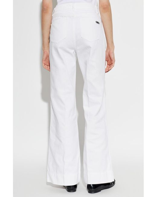 MICHAEL Michael Kors White Patch-Pocket Flared Trousers