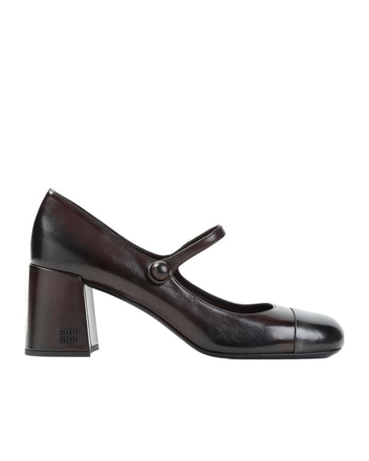 Miu Miu Black Logo High Heels