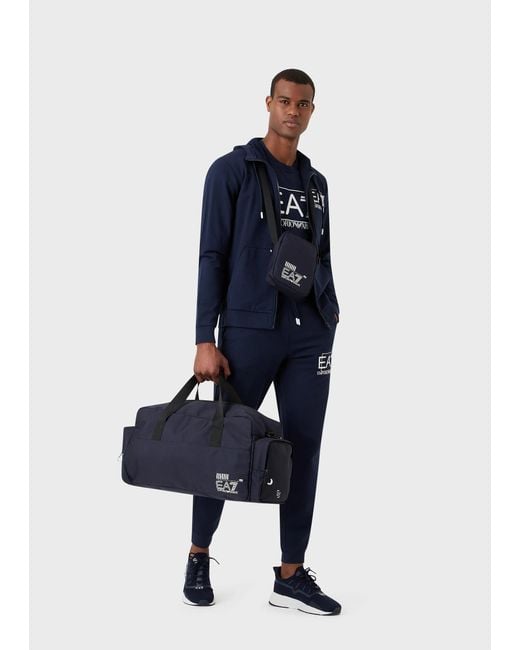 EA7 Blue Logo And Hat Casual Jacket for men