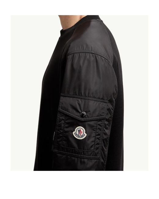 Moncler Black Panelled Logo Patch Sweatshirt for men
