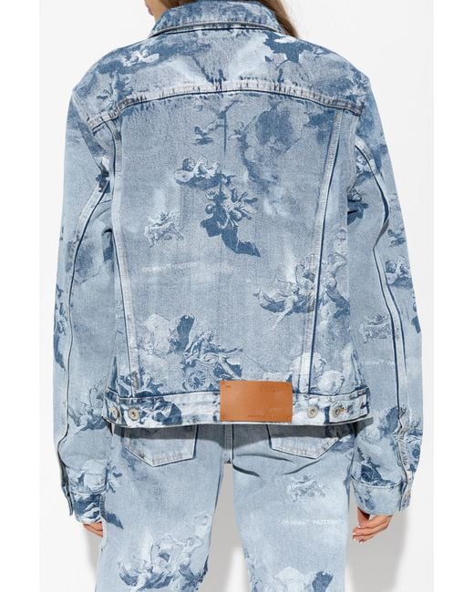 Off-White c/o Virgil Abloh Blue Cut-Out Long-Sleeved Denim Jacket