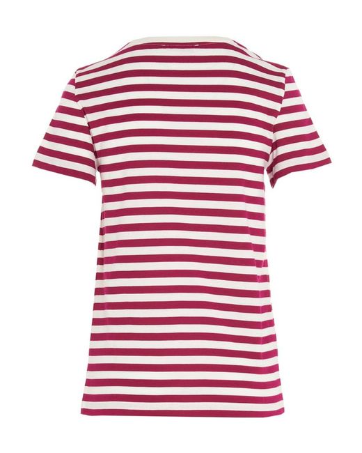 Max Mara Red Logo Striped T-Shirt