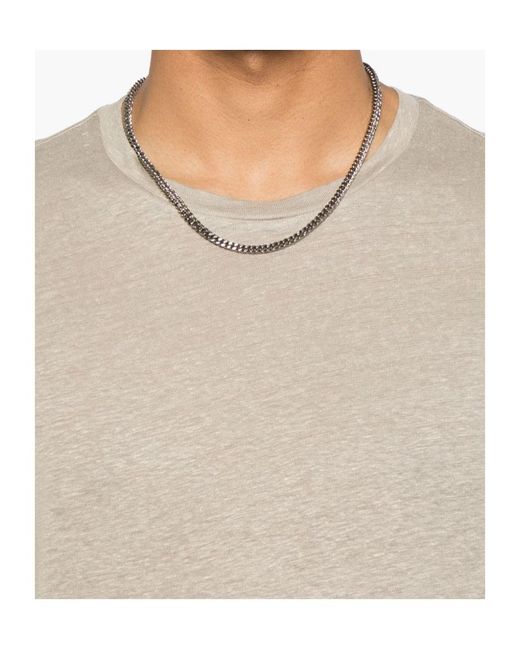 Majestic Filatures Natural Short-Sleeved Knitted T-Shirt for men