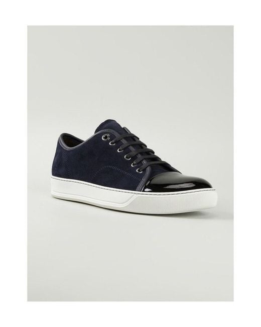Lanvin Blue Dbb1 Patent-Toe Sneakers for men