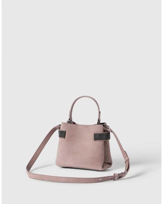 Brunello Cucinelli Pink Essence Small Top-Handle Bag