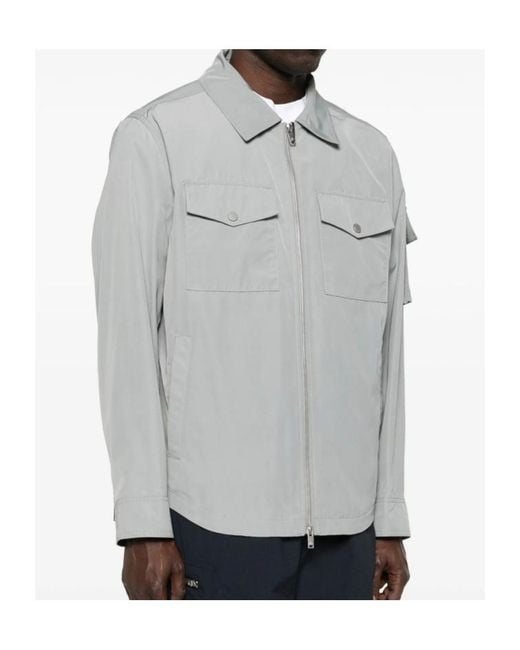 Moose Knuckles Gray Collared Zip-Up Jacket for men