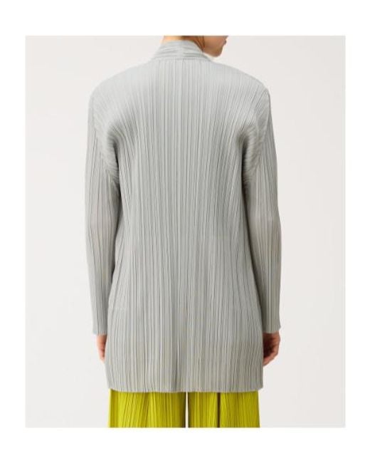 Pleats Please Issey Miyake Gray Pleats Please Issey Miyake Long Pleated Cardigan