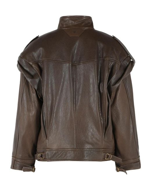 Salvatore Santoro Brown Long-Sleeve Bomber Jacket