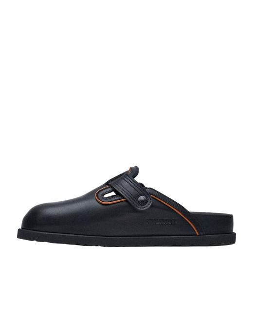 Birkenstock Black Buckle-Fastening Leather Mules for men