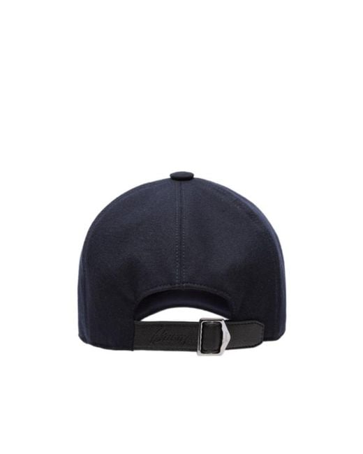 Brioni Blue Embroidered-Logo Baseball Cap for men