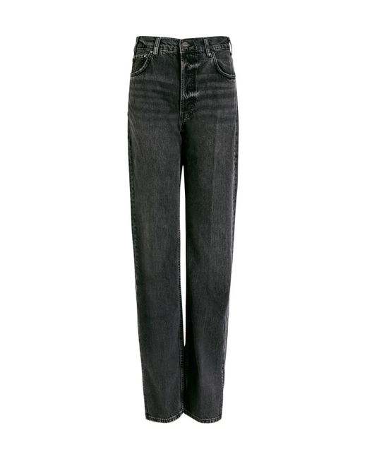 Anine Bing Black Roy Straight-Leg Jeans