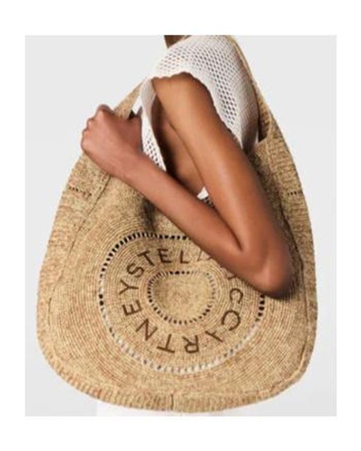 Stella McCartney Natural Logo Large Crochet Hobo Bag