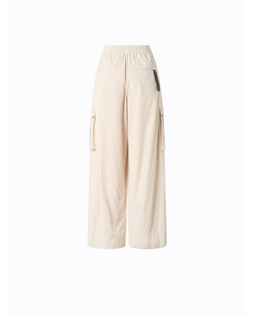 Pinko Natural Palazzo Trousers With Zip And Cargo Pockets