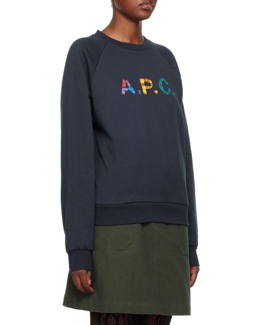 A.P.C. Blue Logo Patch Crewneck Sweatshirt