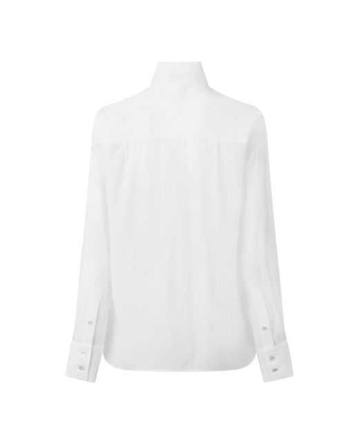 McQueen White Stand Collar Blouse