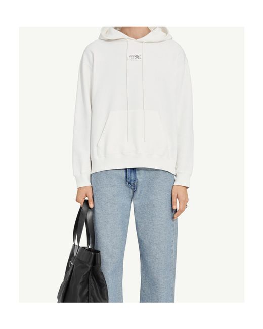 MM6 by Maison Margiela White Numeric Sweatshirt for men