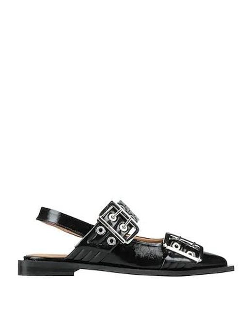 Ganni Black Pointed-Toe Low-Cut Pumps