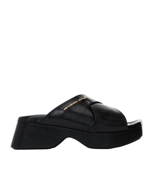 Alexander Wang Black Float 70Mm Platform Leather Sandals