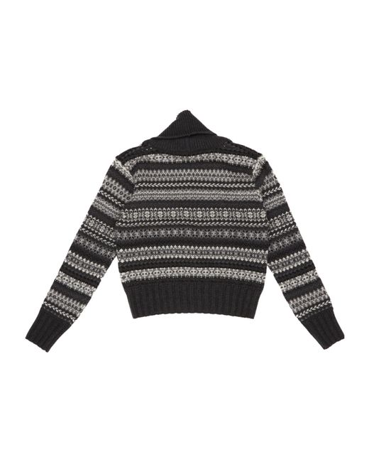 Magda Butrym Black Magda Burtym Double-Breasted Striped Cardigan
